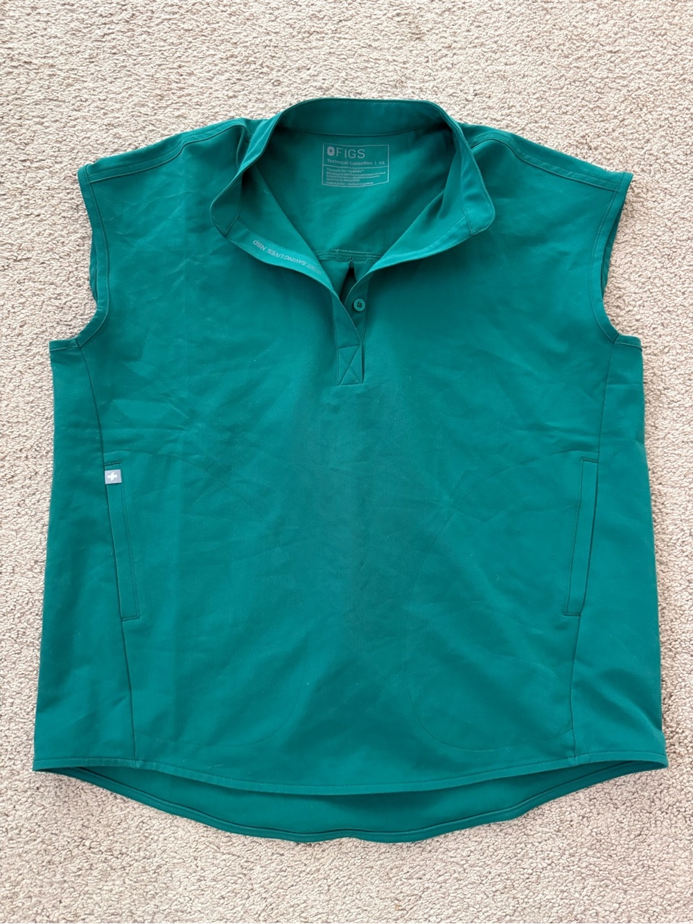 Hunter Green FIGS Rafaela Oversized Scrub Top